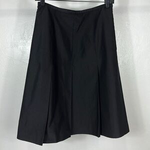 Ralph Lauren Pleated A-Line Knee Length Midi Maxi Skirt Black Skirt Y2K 8 S-M
